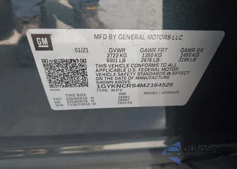 2021 Cadillac Xt5 Fwd Premium Luxury из США, поврежденный, VIN 1GYKNCRS4MZ164525